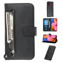 Load image into Gallery viewer, Fashion Calf Texture Zipper Horizontal Flip PU Leather Case, with Holder &amp; Card Slots &amp; Wallet, For Xiaomi Redmi Note 8, For Xiaomi Redmi Note 8 Pro, For Galaxy A10s, For Galaxy A20s