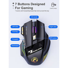 Load image into Gallery viewer, iMICE GW-X7 2.4G + Bluetooth Dual Mode 7-button Silent Rechargeable Wireless Gaming Mouse with Colorful RGB Lights, GW-X7 2.4G + Bluetooth