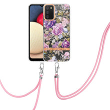 Load image into Gallery viewer, Flowers Series TPU Phone Case with Lanyard, For Samsung Galaxy S20+ 5G, For Samsung Galaxy S20 Ultra 5G, For Samsung Galaxy S20 FE 5G / 4G, For Samsung Galaxy A02s 166mm, For Samsung Galaxy A03s 166mm, For Samsung Galaxy A12, For Samsung Galaxy A13 5G ...