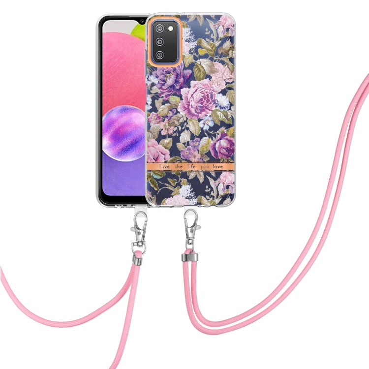Flowers Series TPU Phone Case with Lanyard, For Samsung Galaxy S20+ 5G, For Samsung Galaxy S20 Ultra 5G, For Samsung Galaxy S20 FE 5G / 4G, For Samsung Galaxy A02s 166mm, For Samsung Galaxy A03s 166mm, For Samsung Galaxy A12, For Samsung Galaxy A13 5G ...