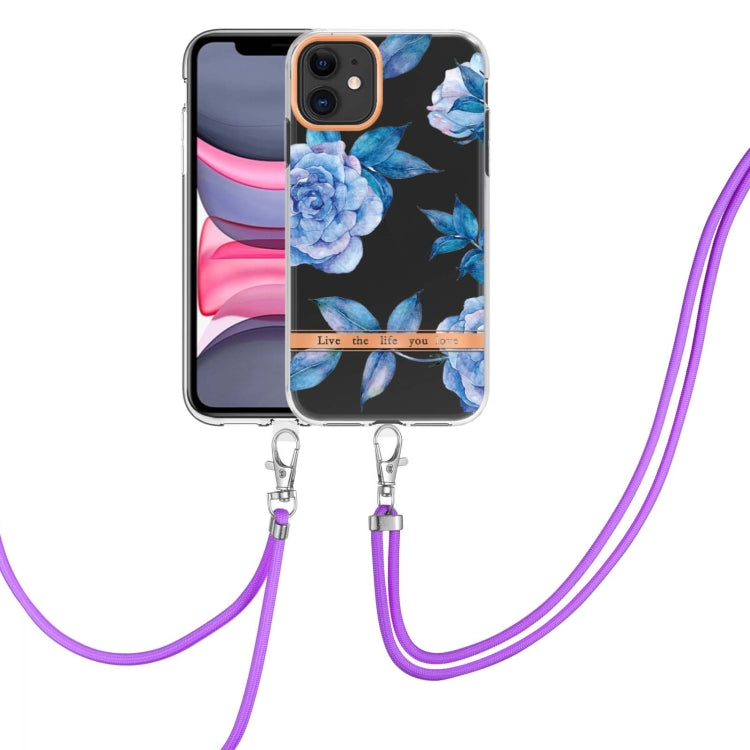 Flowers Series TPU Phone Case with Lanyard, For iPhone 11, For iPhone 11 Pro Max, For iPhone 12 Pro Max, For iPhone 12, For iPhone 13, For iPhone 13 mini, For iPhone 13 Pro, For iPhone 13 Pro Max