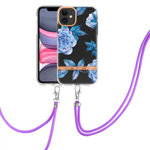 Load image into Gallery viewer, Flowers Series TPU Phone Case with Lanyard, For iPhone 11, For iPhone 11 Pro Max, For iPhone 12 Pro Max, For iPhone 12, For iPhone 13, For iPhone 13 mini, For iPhone 13 Pro, For iPhone 13 Pro Max