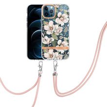 Load image into Gallery viewer, Flowers Series TPU Phone Case with Lanyard, For iPhone 11, For iPhone 11 Pro Max, For iPhone 12 Pro Max, For iPhone 12, For iPhone 13, For iPhone 13 mini, For iPhone 13 Pro, For iPhone 13 Pro Max