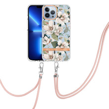 Load image into Gallery viewer, Flowers Series TPU Phone Case with Lanyard, For iPhone 11, For iPhone 11 Pro Max, For iPhone 12 Pro Max, For iPhone 12, For iPhone 13, For iPhone 13 mini, For iPhone 13 Pro, For iPhone 13 Pro Max