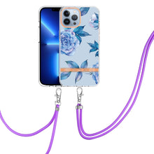 Load image into Gallery viewer, Flowers Series TPU Phone Case with Lanyard, For iPhone 11, For iPhone 11 Pro Max, For iPhone 12 Pro Max, For iPhone 12, For iPhone 13, For iPhone 13 mini, For iPhone 13 Pro, For iPhone 13 Pro Max