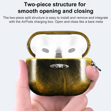 Load image into Gallery viewer, Oil Wax Leather Texture Earphone Protective Case with Hang Buckle, For AirPods 1 / 2, For AirPods 3, For AirPods Pro
