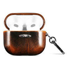 Load image into Gallery viewer, Oil Wax Leather Texture Earphone Protective Case with Hang Buckle, For AirPods 1 / 2, For AirPods 3, For AirPods Pro