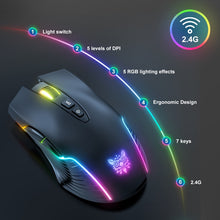 Load image into Gallery viewer, ONIKUMA CW905 2.4G RGB Lighting Wireless Mouse, CW905 Wireless Mouse(Black), CW905 Wireless Mouse(Pink), CW905 Wireless Mouse (Grey White)