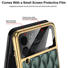 Load image into Gallery viewer, GKK Integrated Plating + Leather Phone Case with Ring, For Samsung Galaxy Z Flip3 5G