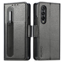 Load image into Gallery viewer, Multi-function Card Pen Slot Leather Phone Case, For Samsung Galaxy Z Fold3 5G
