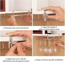 Load image into Gallery viewer, 304 Stainless Steel Hanging Wine Glass Shelf Drain Rack Cup Holder, Cup Holder