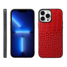 Load image into Gallery viewer, Crocodile Top Layer Cowhide Leather Case, For iPhone 13, For iPhone 13 Pro, For iPhone 13 Pro Max