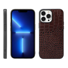 Load image into Gallery viewer, Crocodile Top Layer Cowhide Leather Case, For iPhone 13, For iPhone 13 Pro, For iPhone 13 Pro Max
