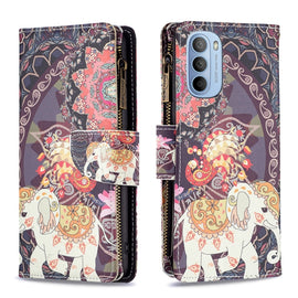 Colored Drawing Pattern Zipper Leather Phone Case, For Motorola Moto G31 / G41, For Nokia G21 / G11, For OPPO A36 / Realme 9i, For OPPO Realme 9 Pro+, For Xiaomi Redmi Note 11, For Samsung Galaxy A23 5G