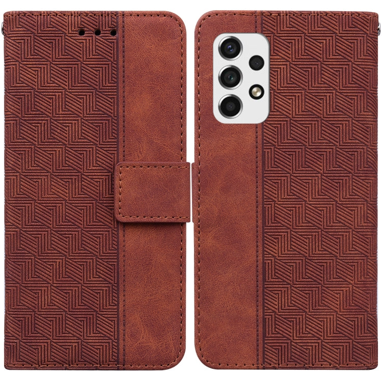 Geometric Embossed Leather Phone Case, For Samsung Galaxy A33 5G, For Samsung Galaxy A40, For Samsung Galaxy A50 / A30s / A50s, For Samsung Galaxy A53 5G, For Samsung Galaxy A70 / A70s, For Samsung Galaxy A73 5G, For Samsung Galaxy M30s / M21          ...