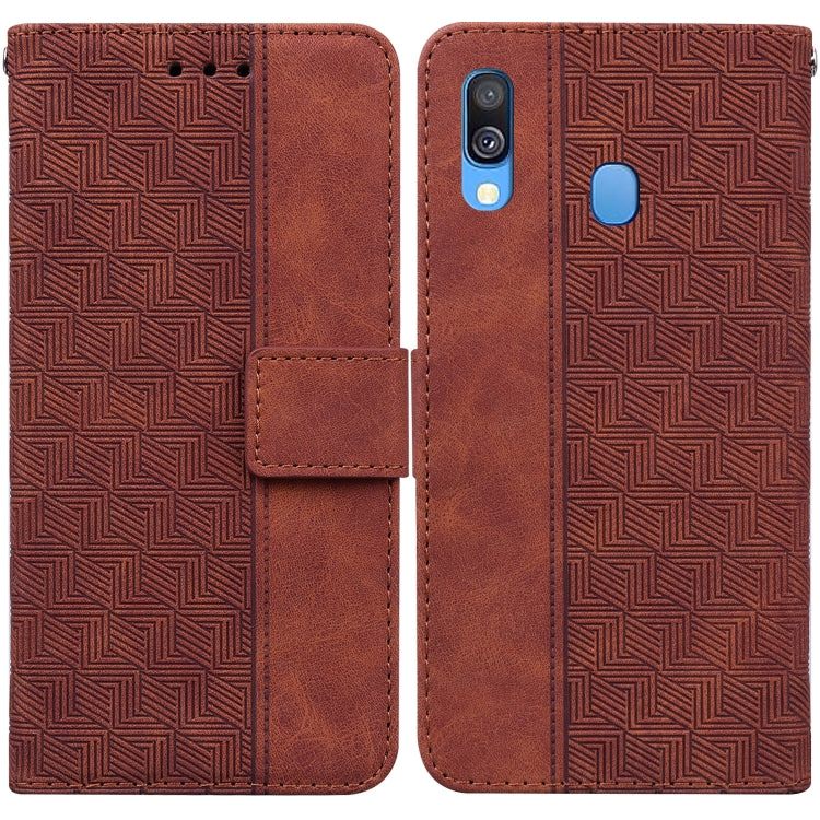 Geometric Embossed Leather Phone Case, For Samsung Galaxy A33 5G, For Samsung Galaxy A40, For Samsung Galaxy A50 / A30s / A50s, For Samsung Galaxy A53 5G, For Samsung Galaxy A70 / A70s, For Samsung Galaxy A73 5G, For Samsung Galaxy M30s / M21          ...