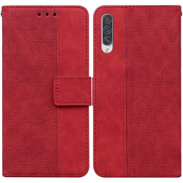 Geometric Embossed Leather Phone Case, For Samsung Galaxy A33 5G, For Samsung Galaxy A40, For Samsung Galaxy A50 / A30s / A50s, For Samsung Galaxy A53 5G, For Samsung Galaxy A70 / A70s, For Samsung Galaxy A73 5G, For Samsung Galaxy M30s / M21          ...