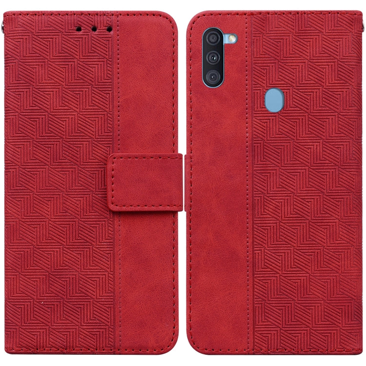 Geometric Embossed Leather Phone Case, For Samsung Galaxy A11 / M11 EU Version, For Samsung Galaxy A41, For Samsung Galaxy A02s 164.2mm US Version, For Samsung Galaxy A02s 166.5mm EU Version, For Samsung Galaxy A03s 164.2mm US Version                  ...