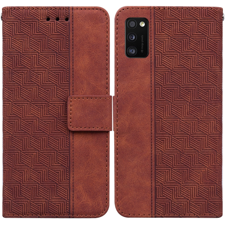 Geometric Embossed Leather Phone Case, For Samsung Galaxy A11 / M11 EU Version, For Samsung Galaxy A41, For Samsung Galaxy A02s 164.2mm US Version, For Samsung Galaxy A02s 166.5mm EU Version, For Samsung Galaxy A03s 164.2mm US Version                  ...