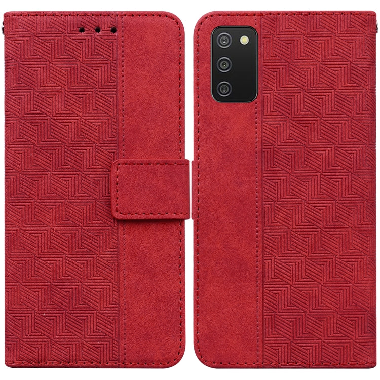 Geometric Embossed Leather Phone Case, For Samsung Galaxy A11 / M11 EU Version, For Samsung Galaxy A41, For Samsung Galaxy A02s 164.2mm US Version, For Samsung Galaxy A02s 166.5mm EU Version, For Samsung Galaxy A03s 164.2mm US Version                  ...