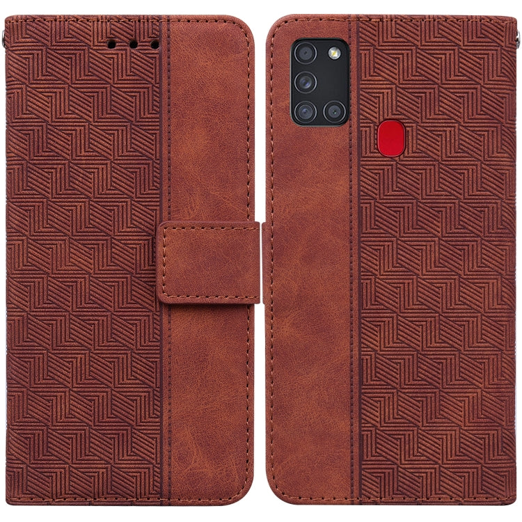 Geometric Embossed Leather Phone Case, For Samsung Galaxy A12 5G, For Samsung Galaxy A21s, For Samsung Galaxy A22 4G, For Samsung Galaxy A31, For Samsung Galaxy A32 4G, For Samsung Galaxy A32 5G, For Samsung Galaxy A42 5G, For Samsung Galaxy F22 4G