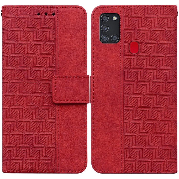 Geometric Embossed Leather Phone Case, For Samsung Galaxy A12 5G, For Samsung Galaxy A21s, For Samsung Galaxy A22 4G, For Samsung Galaxy A31, For Samsung Galaxy A32 4G, For Samsung Galaxy A32 5G, For Samsung Galaxy A42 5G, For Samsung Galaxy F22 4G