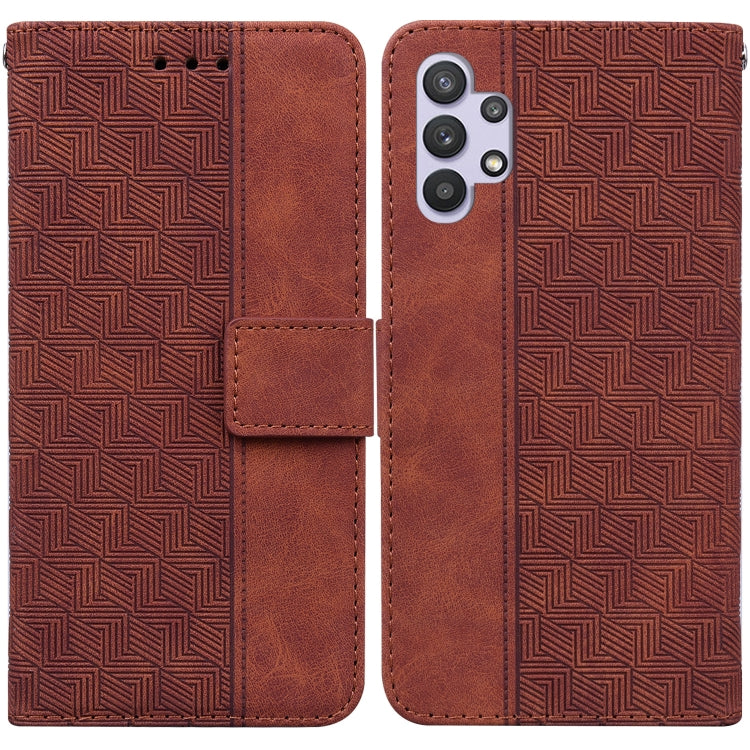 Geometric Embossed Leather Phone Case, For Samsung Galaxy A12 5G, For Samsung Galaxy A21s, For Samsung Galaxy A22 4G, For Samsung Galaxy A31, For Samsung Galaxy A32 4G, For Samsung Galaxy A32 5G, For Samsung Galaxy A42 5G, For Samsung Galaxy F22 4G
