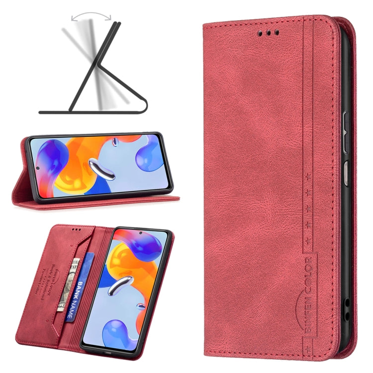 Magnetic RFID Blocking Anti-Theft Leather Phone Case, For Xiaomi Redmi Note 11 Pro International Version