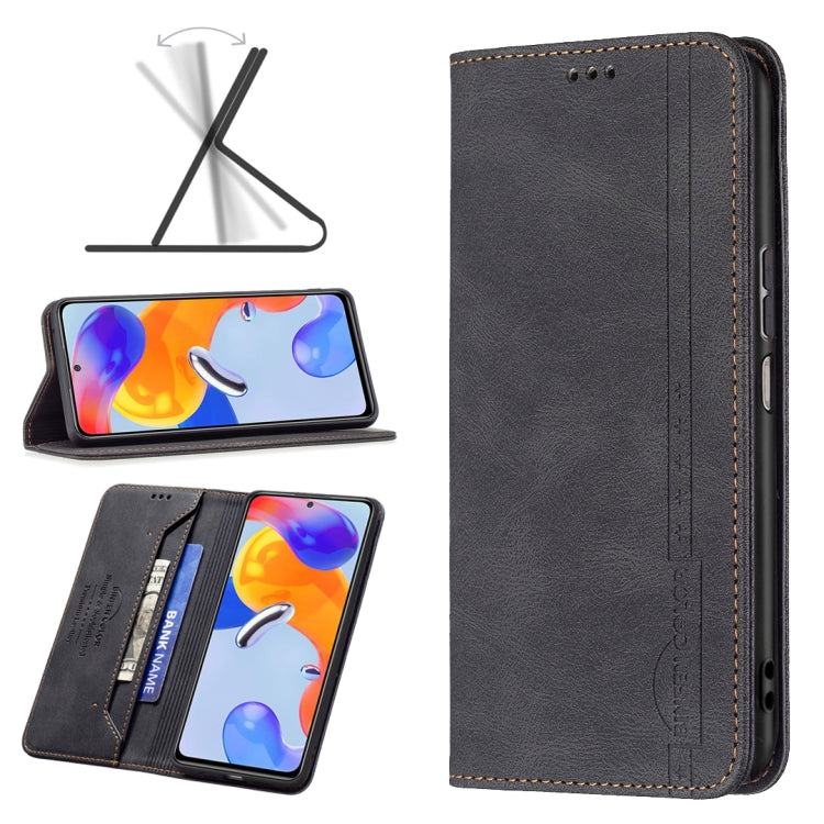 Magnetic RFID Blocking Anti-Theft Leather Phone Case, For Xiaomi Redmi Note 11 Pro International Version