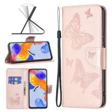 Load image into Gallery viewer, Two Butterflies Embossing Leather Phone Case, For Xiaomi Redmi Note 11 Pro International Version
