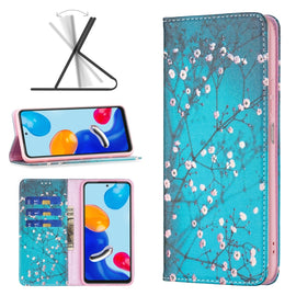 Colored Drawing Pattern Invisible Magnetic Horizontal Flip Leather Phone Case, For Xiaomi Redmi Note 11 International Version