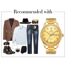 Load image into Gallery viewer, OLEVS 5565 Men Fashion Waterproof Stainless Steel Strap Diamond Quartz Watch