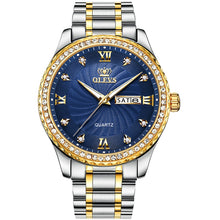 Load image into Gallery viewer, OLEVS 5565 Men Fashion Waterproof Stainless Steel Strap Diamond Quartz Watch