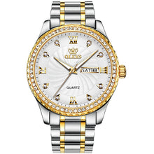 Load image into Gallery viewer, OLEVS 5565 Men Fashion Waterproof Stainless Steel Strap Diamond Quartz Watch