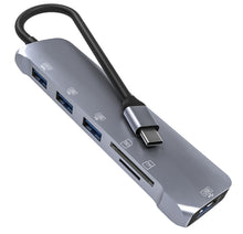 Load image into Gallery viewer, NK-3043H 6 in 1 USB-C / Type-C to TF / SD Card Slot + 4 USB 3.0 Female Adapter, NK-3043H