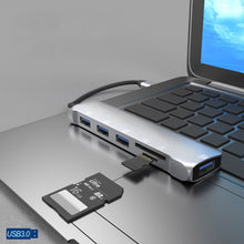Load image into Gallery viewer, NK-3043H 6 in 1 USB-C / Type-C to TF / SD Card Slot + 4 USB 3.0 Female Adapter, NK-3043H