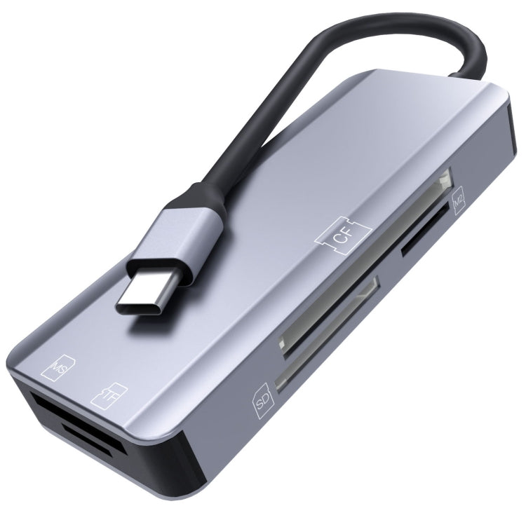 NK-3044 5 in 1 USB-C / Type-C to MS / M2 / CF / TF / SD Card Slots Card Reader, NK-3044