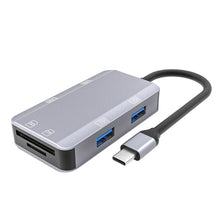 Load image into Gallery viewer, NK-3049 6 in 1 USB-C / Type-C to TF / SD Card Slot + 4 USB Female Adapter, NK-3049