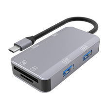 Load image into Gallery viewer, NK-3049H 6 in 1 USB-C / Type-C to TF / SD Card Slot + USB 3.0 + 3 USB 2.0 Female Adapter, NK-3049H