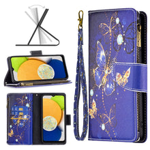 Load image into Gallery viewer, Colored Drawing Pattern Zipper Leather Phone Case, For Samsung Galaxy A03 166mm