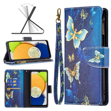 Load image into Gallery viewer, Colored Drawing Pattern Zipper Leather Phone Case, For Samsung Galaxy A03 166mm