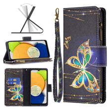 Load image into Gallery viewer, Colored Drawing Pattern Zipper Leather Phone Case, For Samsung Galaxy A03 166mm