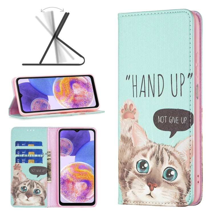 Invisible Magnetic Painted Leather Phone Case, For Samsung Galaxy A23 5G