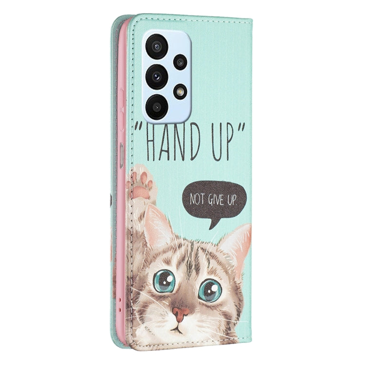 Invisible Magnetic Painted Leather Phone Case, For Samsung Galaxy A23 5G