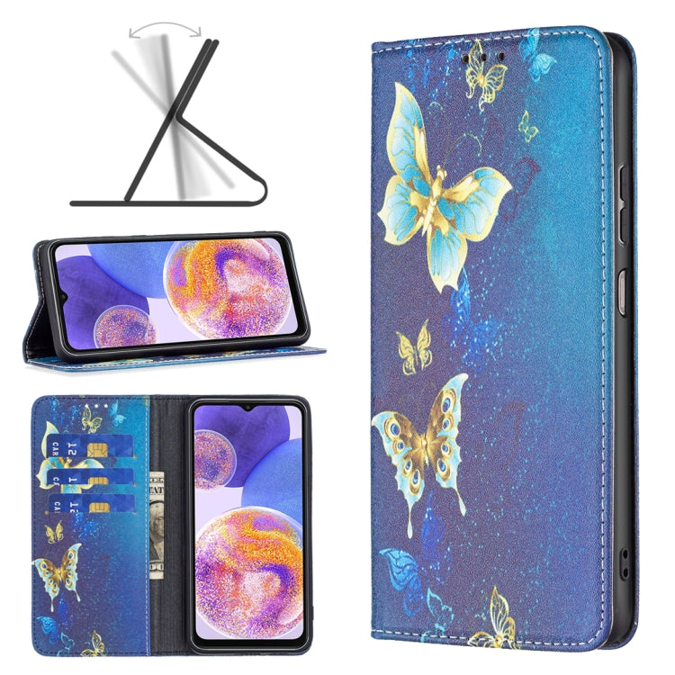 Invisible Magnetic Painted Leather Phone Case, For Samsung Galaxy A23 5G