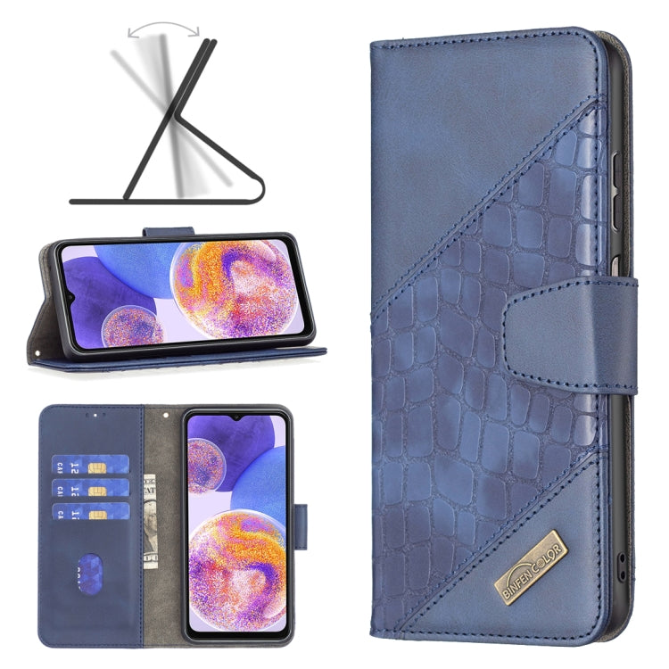 Matching Color Crocodile Texture Leather Phone Case, For Samsung Galaxy A23 5G