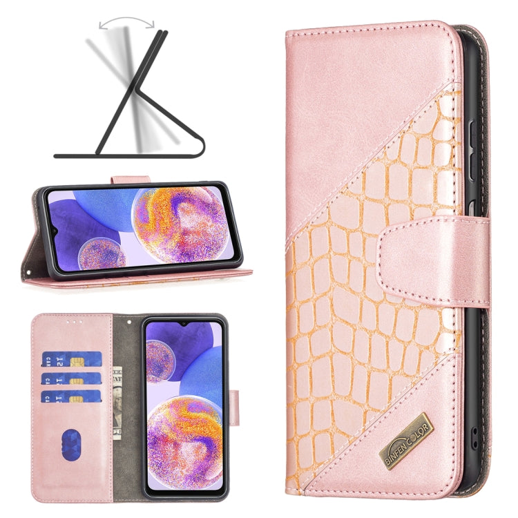 Matching Color Crocodile Texture Leather Phone Case, For Samsung Galaxy A23 5G