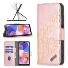 Load image into Gallery viewer, Matching Color Crocodile Texture Leather Phone Case, For Samsung Galaxy A23 5G