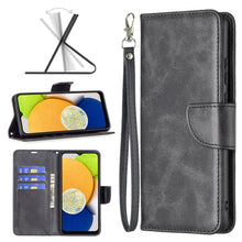 Load image into Gallery viewer, Lambskin Texture Pure Color Flip Leather Phone Case, For Samsung Galaxy A03 166mm