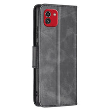 Load image into Gallery viewer, Lambskin Texture Pure Color Flip Leather Phone Case, For Samsung Galaxy A03 166mm